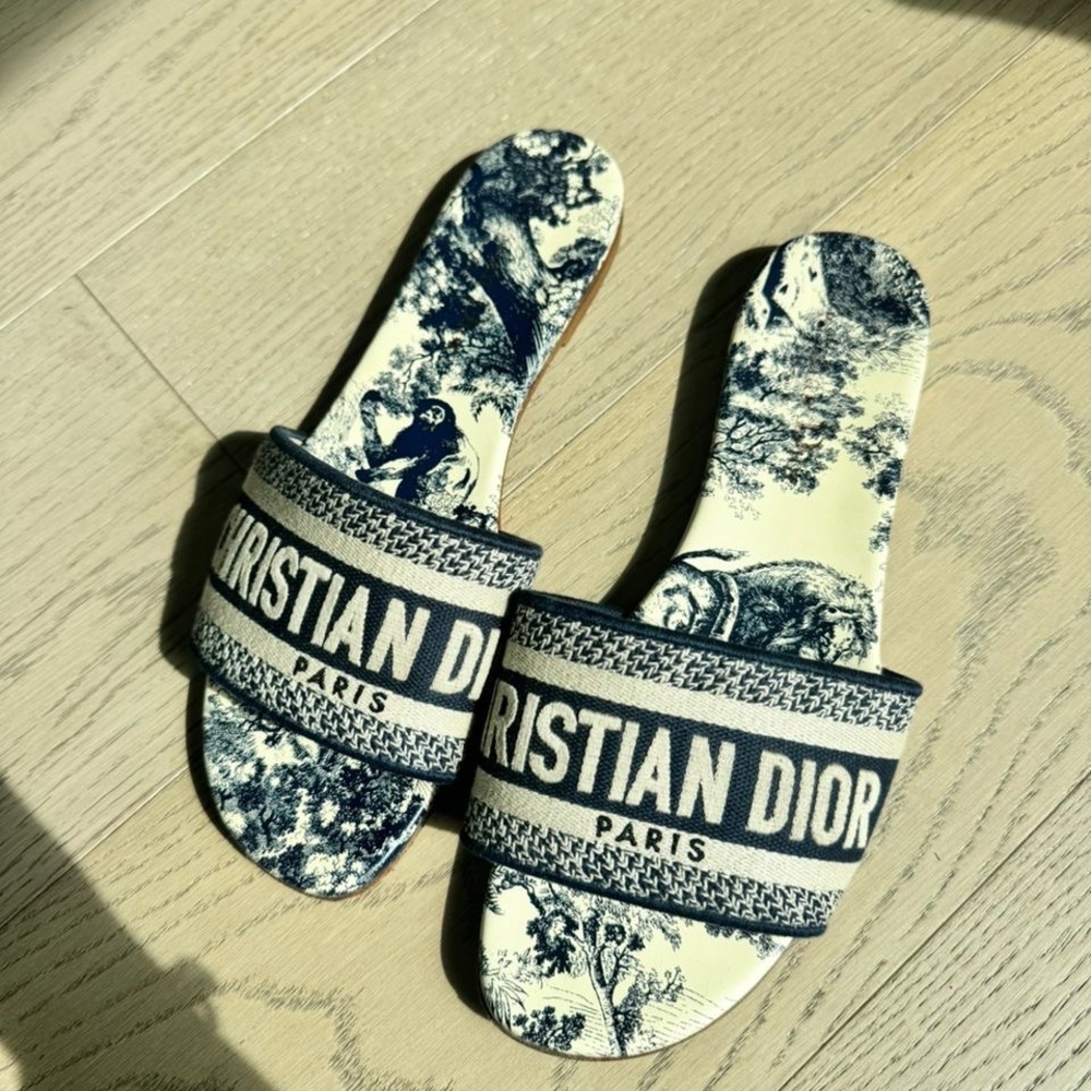 Dior Navy and Cream Slides